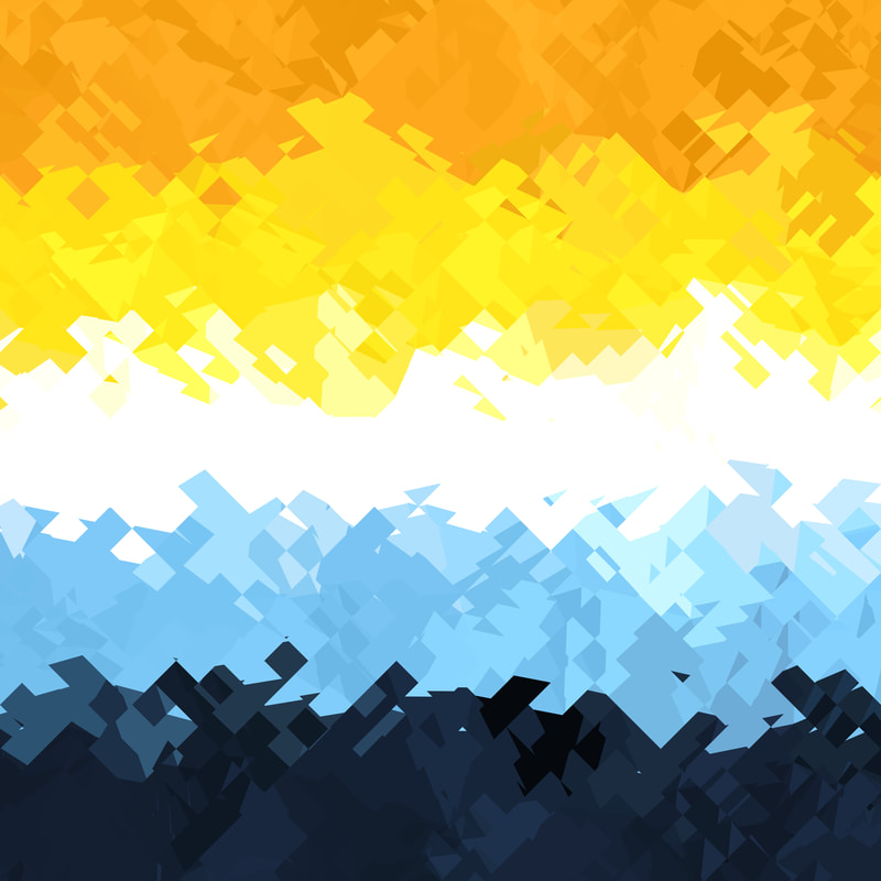 funky pixelated abstract aroace pride flag