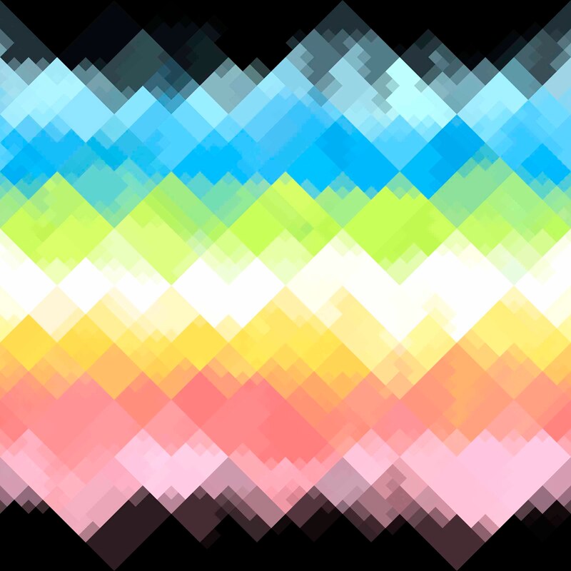 Geometric Pixelated Abstract Queer Pride Flag