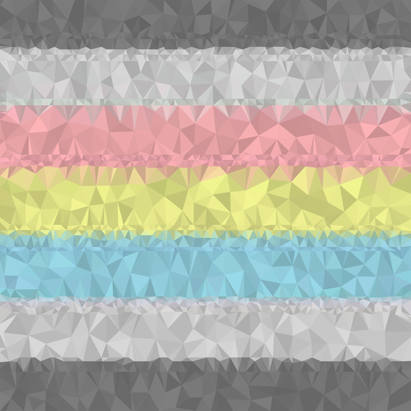 Low Poly Abstract Demiflux Pride Flag