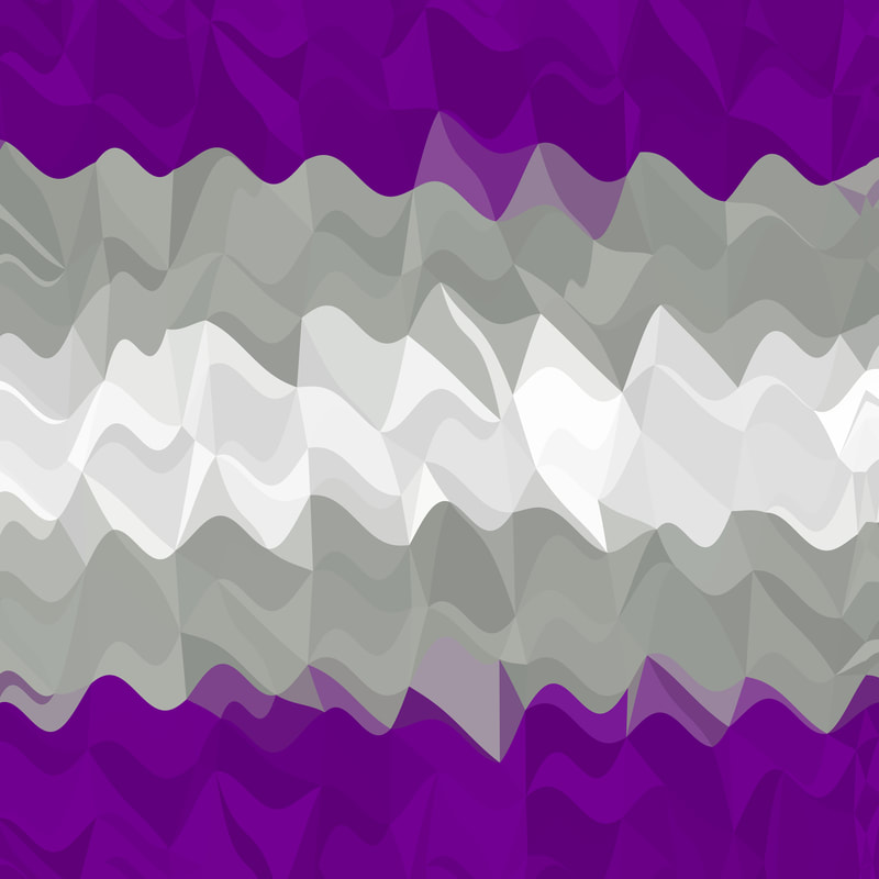 psychedelic wavy  abstract graysexual pride flag