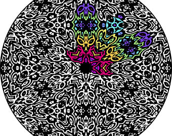 Boho Hippie Intricate Groovy Trippy Mandala Coloring Pages