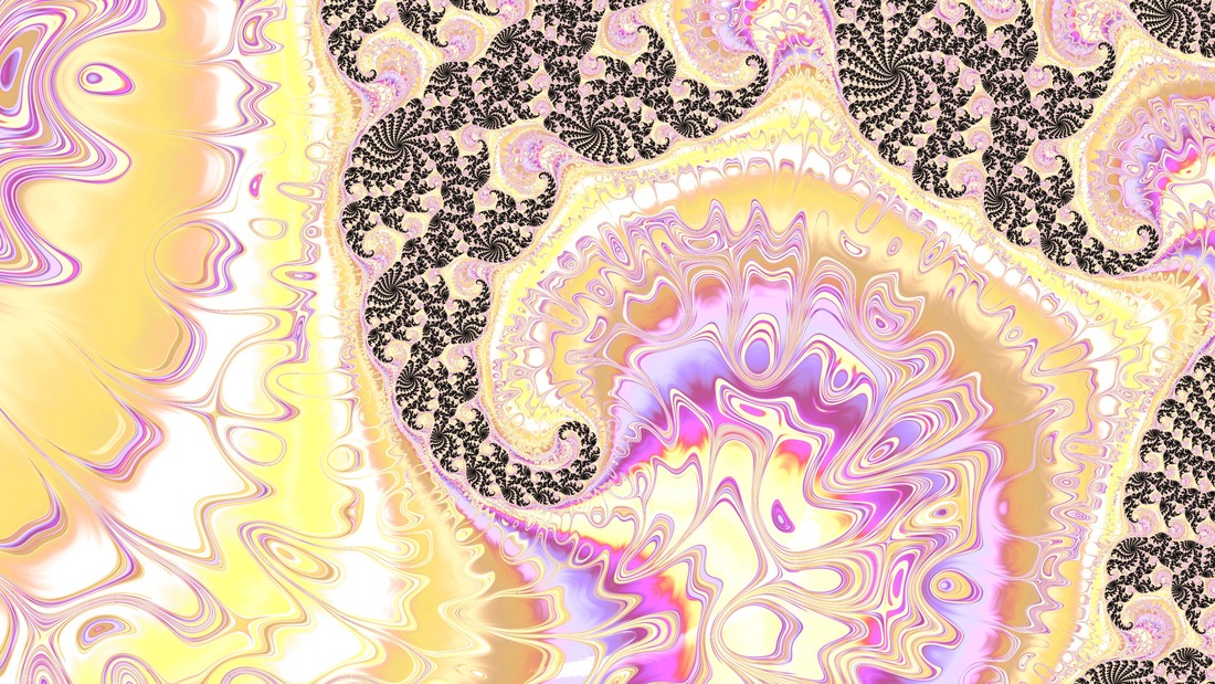 Colorful Pink and Yellow Spiral Fractal