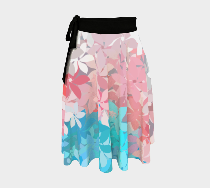Groovy Retro Floral Abstract Trans Pride Flag Skirt